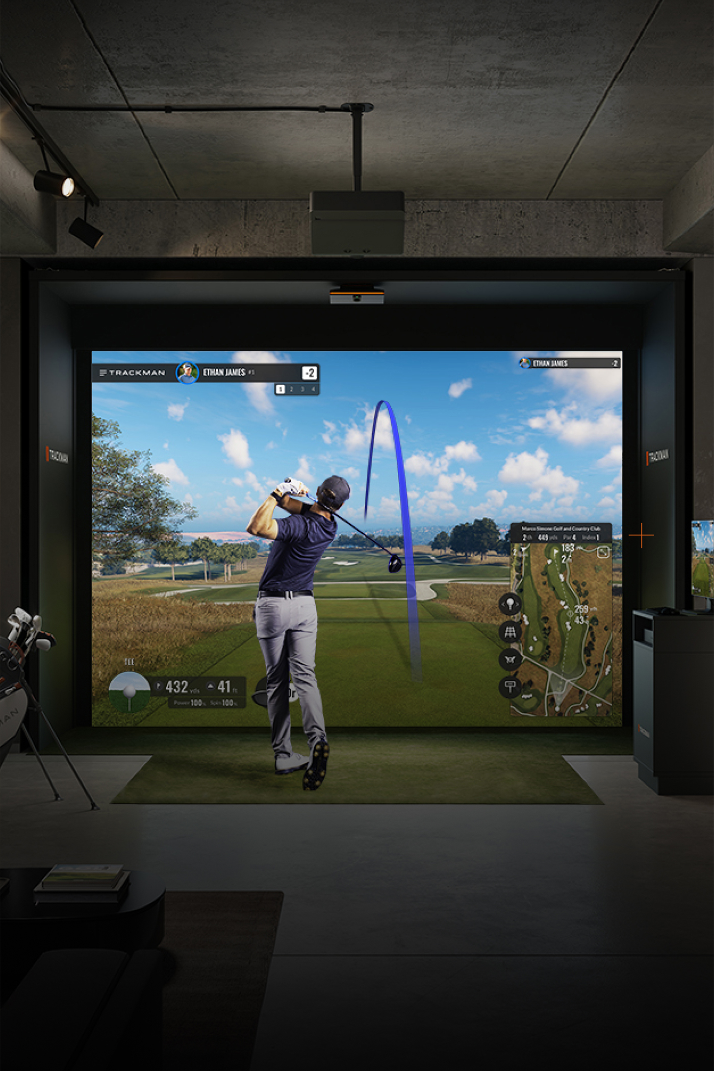 Indoor golf studio